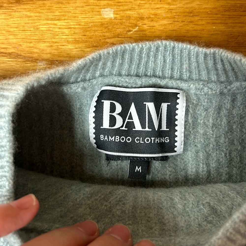 BAM brand cropped sweater, sized, color grey